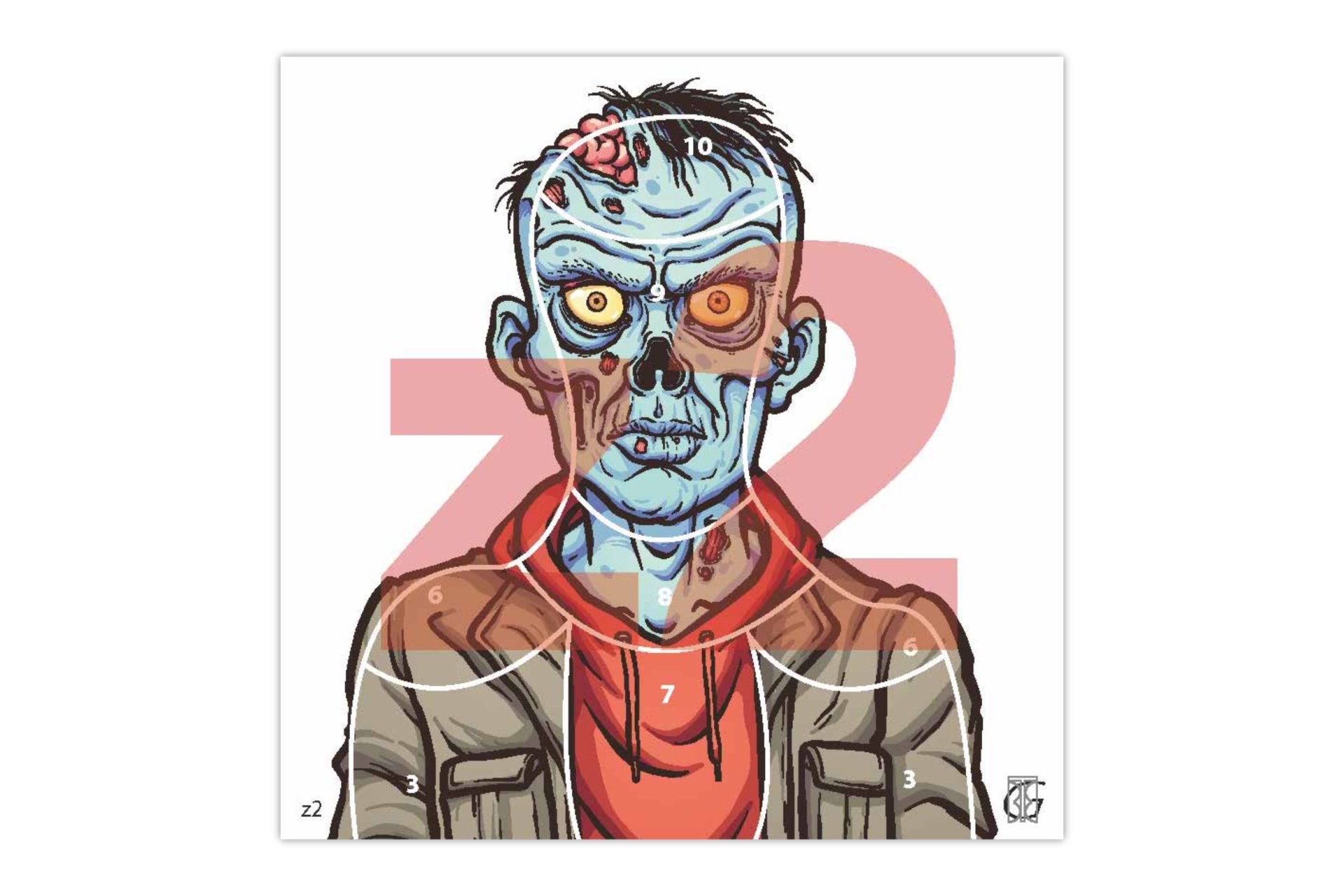Terč vzduchovkový 14x14 Zombie Z2 1 ks