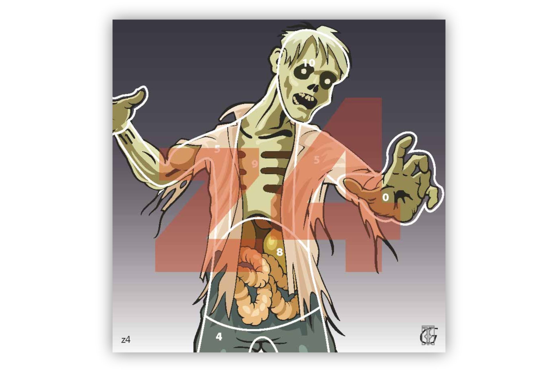 Terč vzduchovkový 14x14 Zombie Z4 1 ks